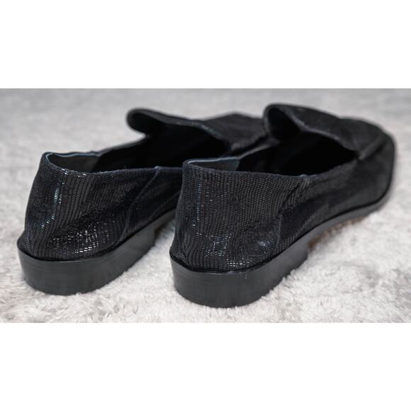 Dolce Vita Beny Black Onyx Leather Snake Print Loafers Womens Size 9 NEW - Picture 5 of 13